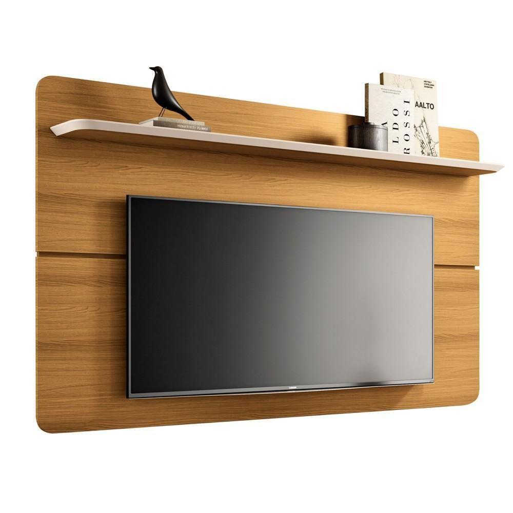 Painel Para Tv Suspenso 70 Pol 180cm Curv Cinamomo/off White - Hb Móveis - 1