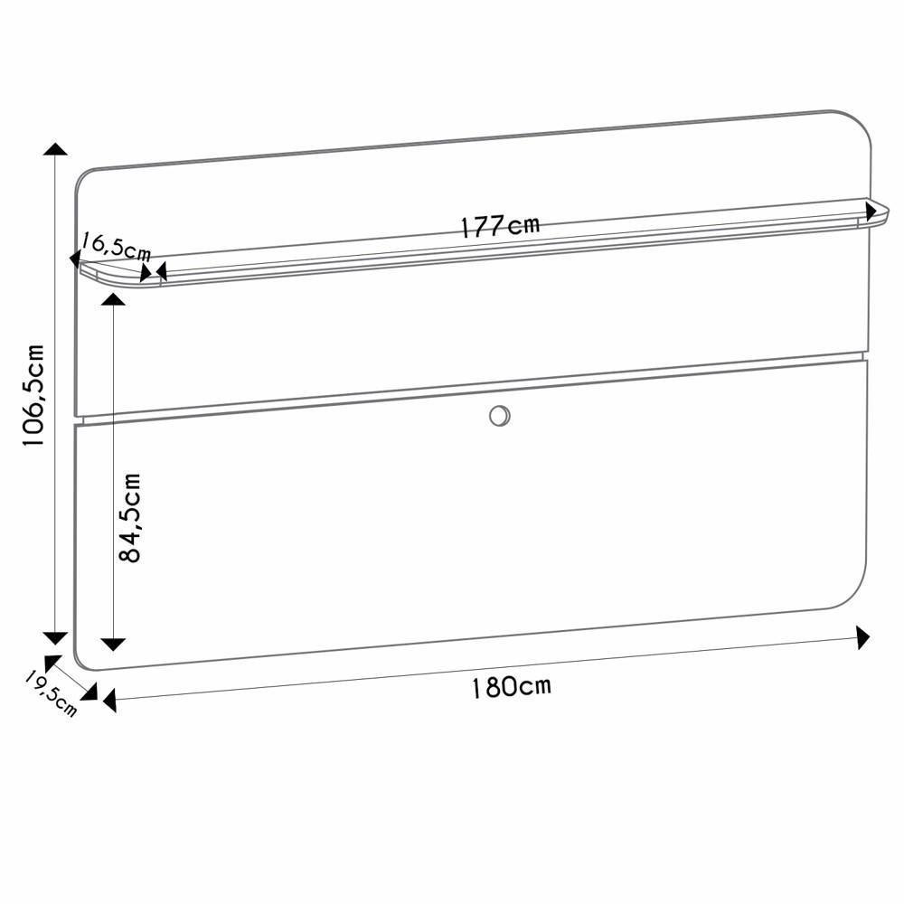 Painel Para Tv Suspenso 70 Pol 180cm Curv Cinamomo/off White - Hb Móveis - 4