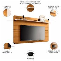 Painel Para Tv Suspenso 70 Pol 180cm Curv Cinamomo/off White - Hb Móveis - 3