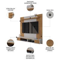 Painel Tv 55 Pol E Bancada Suspensa 136cm Foz Cinamomo/off B02 - Mpozenato - 3
