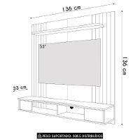 Painel Tv 55 Pol E Bancada Suspensa 136cm Foz Cinamomo/off B02 - Mpozenato