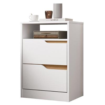 Mesa De Cabeceira 2 Gavetas Sole Flex Branco/freijó - Albatroz