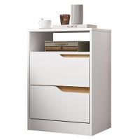 Mesa De Cabeceira 2 Gavetas Sole Flex Branco/freijó - Albatroz - 1