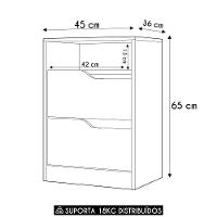 Mesa De Cabeceira 2 Gavetas Sole Flex Branco/freijó - Albatroz