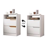 Mesa De Cabeceira 2 Gavetas Sole Flex Branco/freijó - Albatroz - 5