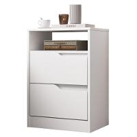 Mesa De Cabeceira 2 Gavetas Sole Flex Branco/freijó - Albatroz - 6