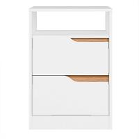 Mesa De Cabeceira 2 Gavetas Sole Flex Branco/freijó - Albatroz - 9