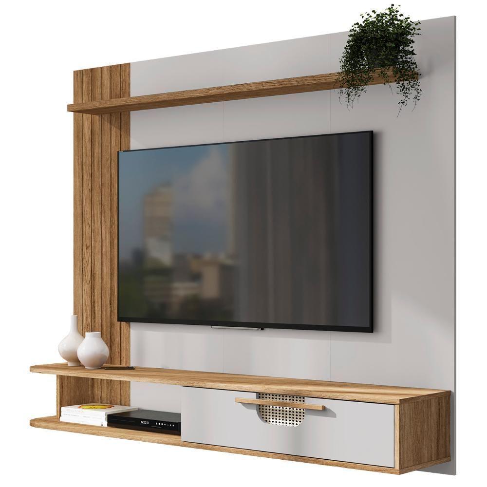 Painel Tv 65 Pol E Bancada Suspensa 161cm Malu Cinamomo/off B02 - Mpozenato - 1