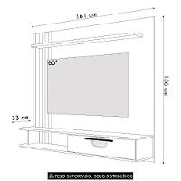 Painel Tv 65 Pol E Bancada Suspensa 161cm Malu Cinamomo/off B02 - Mpozenato