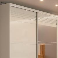 Guarda Roupa Casal Com Espelho 223cm 2 Portas 100% Mdf Tw602e Off White - Dalla Costa - 3