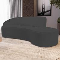 Sofá Living 4 Lugares 300cm Braço Esquerdo Mozart D06 Sintético Cinza - Mpozenato - 6