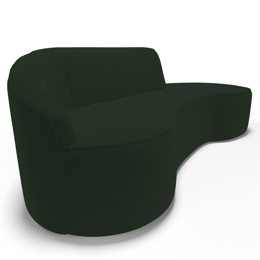 Sofá Living 2 Lugares 180cm Braço Esquerdo Mozart D06 Veludo Verde - Mpozenato - 7
