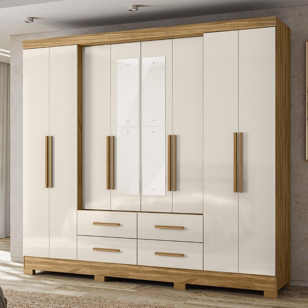 Guarda Roupa Casal 237cm Com Espelho Archi Freijó/off Z17 - Mpozenato - 2