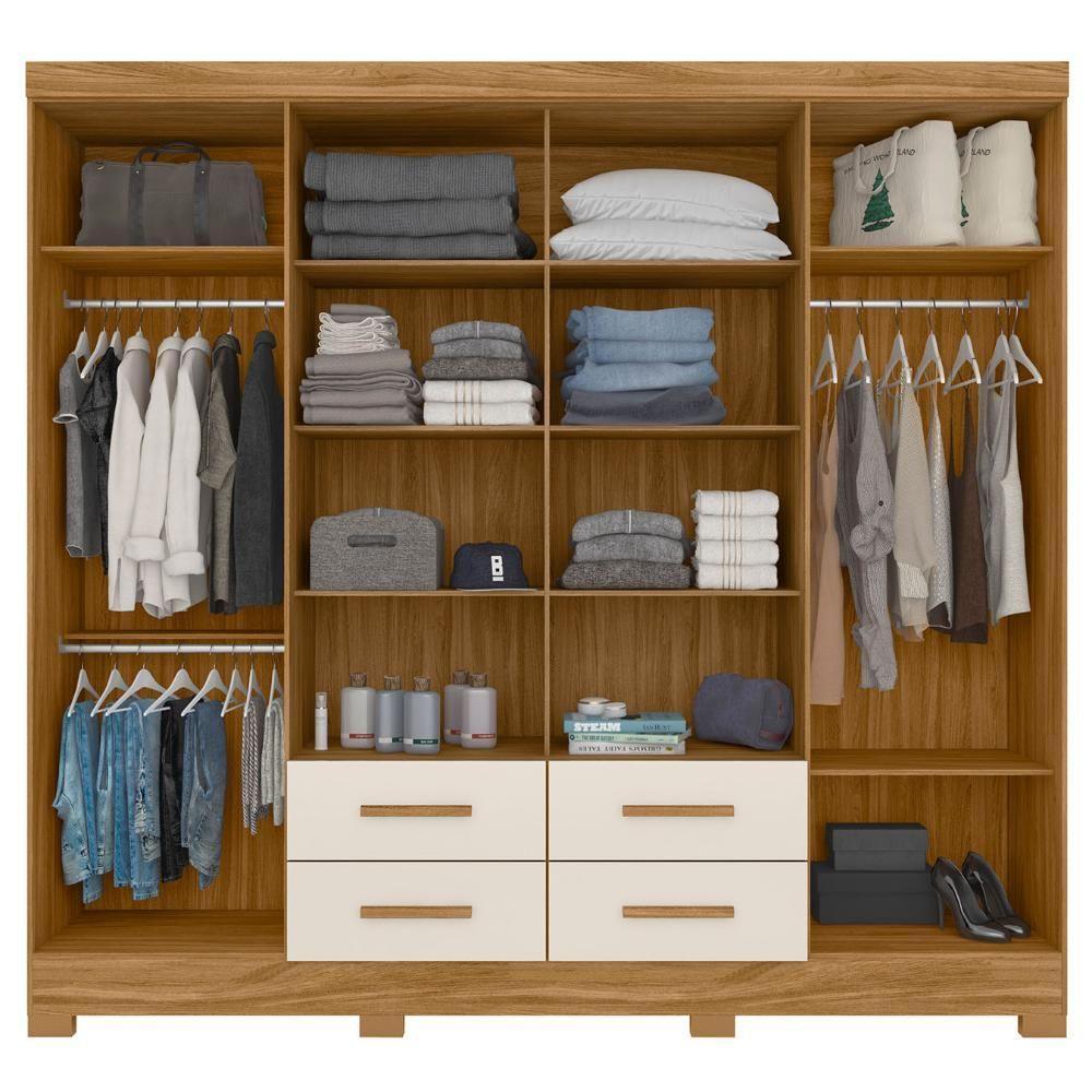 Guarda Roupa Casal 237cm Com Espelho Archi Freijó/off Z17 - Mpozenato - 5