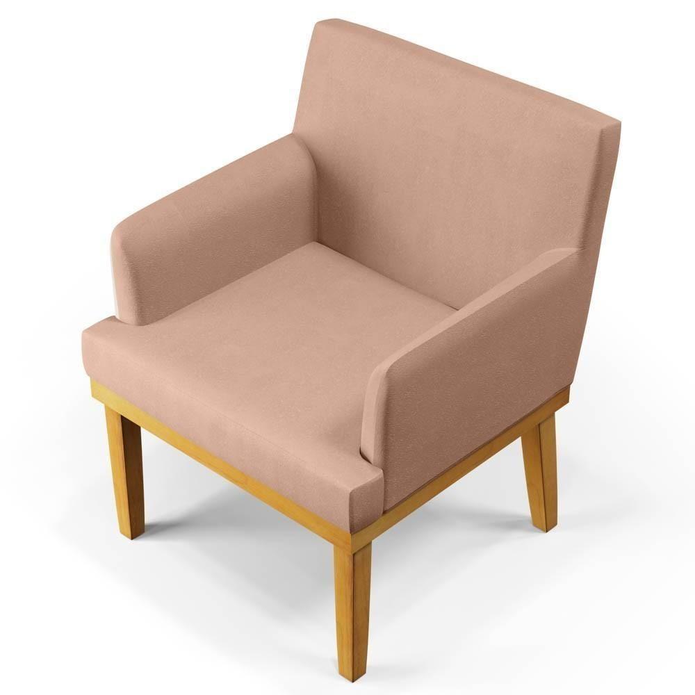 Kit 2 Poltronas Decorativas Vitória W01 Linho Rosê - Mpozenato - 4