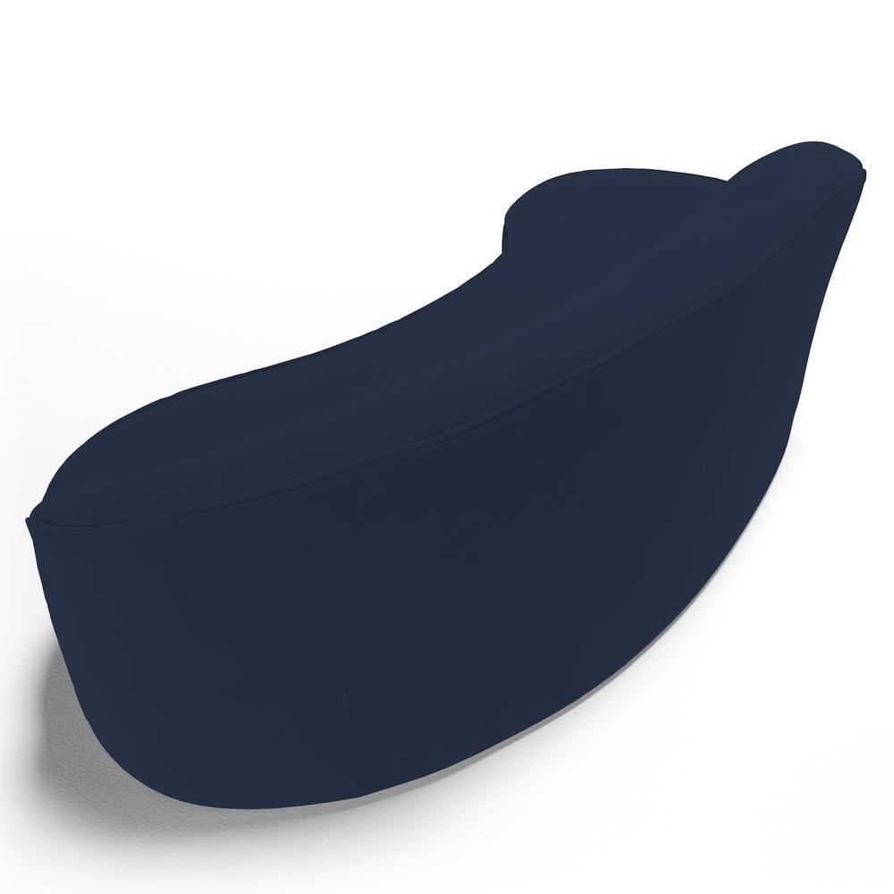 Sofá Living 3 Lugares 260cm Braço Direito Mozart D06 Veludo Azul - Mpozenato - 6