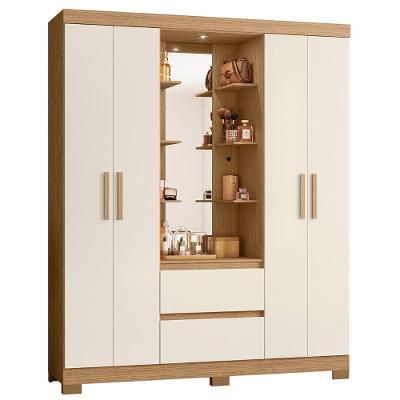 Guarda Roupa Solteiro 163cm Capelinha Artto A02 Off/freijó - Mpozenato