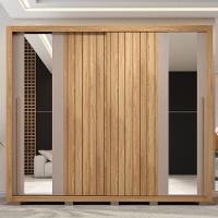 Guarda Roupa Casal 2 Portas De Correr Com Espelho Moviment Buriti/fendi - Caemmun - 9