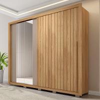 Guarda Roupa Casal 2 Portas De Correr Com Espelho Moviment Buriti/fendi - Caemmun - 10