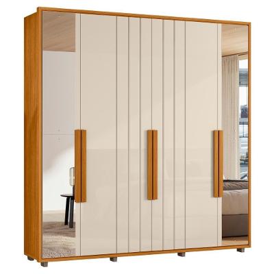 Guarda Roupa Casal 230cm Com Espelho Barok Off/cinamomo Z10 - Mpozenato