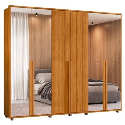 Guarda Roupa Casal Zac Cinamomo Z10 6 Portas de Bater 6 Gavetas Cinamomo Mpozenato