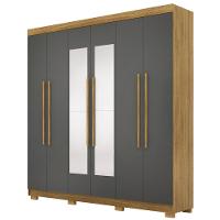 Guarda Roupa Casal 218cm Com Espelho Bolty Nature/alasca V02 - Mpozenato - 1
