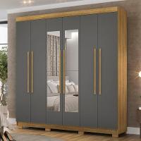 Guarda Roupa Casal 218cm Com Espelho Bolty Nature/alasca V02 - Mpozenato - 2