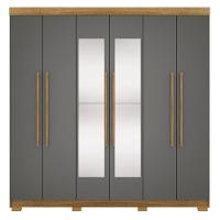 Guarda Roupa Casal 218cm Com Espelho Bolty Nature/alasca V02 - Mpozenato - 6