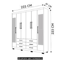 Guarda Roupa Casal 223cm Com Espelho Rick Nature/champanhe V02 - Mpozenato