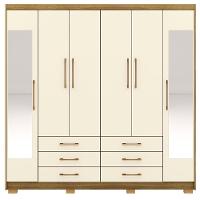 Guarda Roupa Casal 223cm Com Espelho Rick Nature/champanhe V02 - Mpozenato - 6