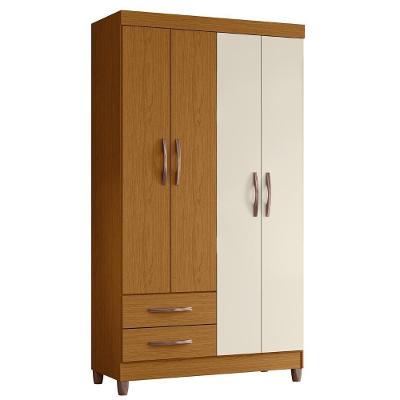 Guarda Roupa Solteiro 103cm 4 Portas Dony A02 Off/cinamomo - Mpozenato