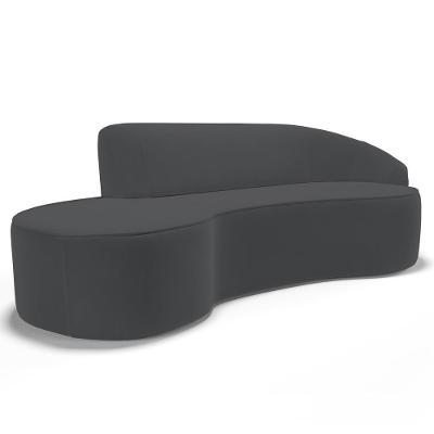 Sofá Living 2 Lugares 180cm Braço Direito Mozart D06 Veludo Cinza - Mpozenato