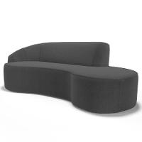 Sofá Living 3 Lugares 260cm Braço Esquerdo Mozart D06 Bouclê Chumbo - Mpozenato - 1