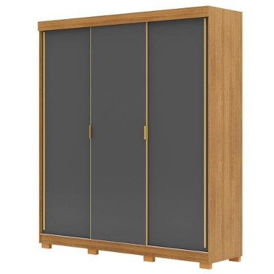 Guarda Roupa Casal 200cm 3 Portas Duke Flex Nature/alasca V02 - Mpozenato