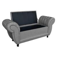 Recamier Baú Grécia 1,40 M Linho D'rossi Cor Grafite A26 - 1