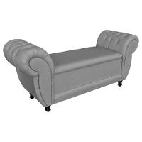 Recamier Baú Grécia 1,40 M Linho D'rossi Cor Grafite A26 - 2