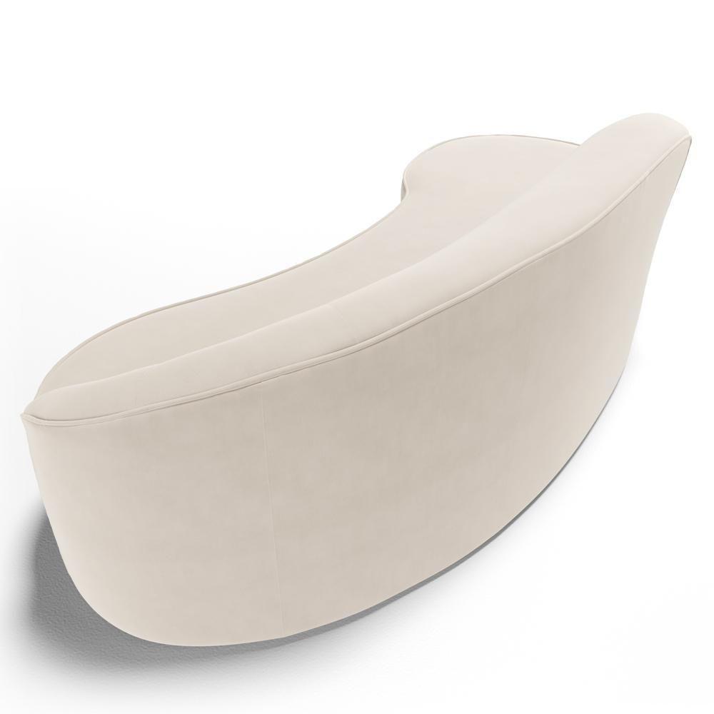 Sofá Living 3 Lugares 260cm Braço Direito Mozart D06 Veludo Bege - Mpozenato - 6