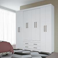 Guarda Roupa Casal 8 Portas 4 Gavetas Nápoles 8.4 Branco - Santos Andirá - 2