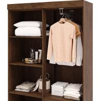 Guarda Roupa Solteiro 103cm Com Espelho Ideal Imbuia Rústico - Vila Rica - 8