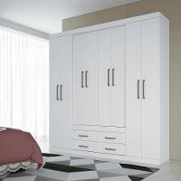 Guarda Roupa Casal 8 Portas 4 Gavetas Nápoles Branco - Santos Andirá - 2