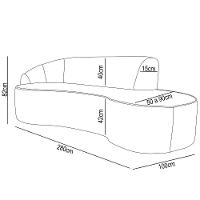 Sofá Living 4 Lugares 280cm Braço Esquerdo Mozart D06 Bouclê Chumbo - Mpozenato