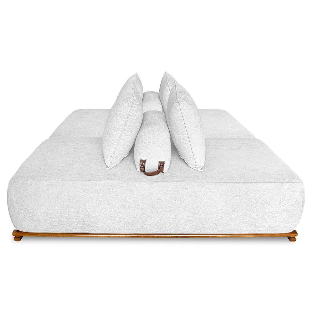 Sofá 4 Lugares Ilha 2 Módulos 160cm Viero S06 Boucle Branco - Mpozenato - 5