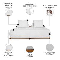 Sofá 4 Lugares Ilha 2 Módulos 160cm Viero S06 Boucle Branco - Mpozenato - 3