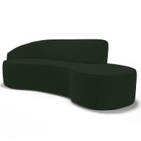 Sofá Living 4 Lugares 300cm Braço Esquerdo Mozart D06 Veludo Verde - Mpozenato - 1