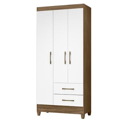 Guarda Roupa Solteiro 82cm 3 Portas Zeno Naturale/branco Z17 - Mpozenato