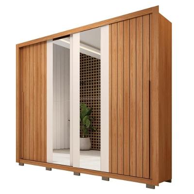 Guarda Roupa Casal Moviment 2 Portas de Correr 4 Gavetas Freijó-Off White Caemmun Móveis