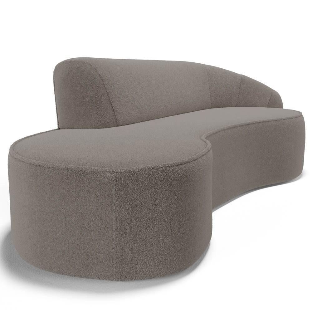 Sofá Living 4 Lugares 280cm Braço Direito Mozart D06 Bouclê Bege Escuro - Mpozenato - 5