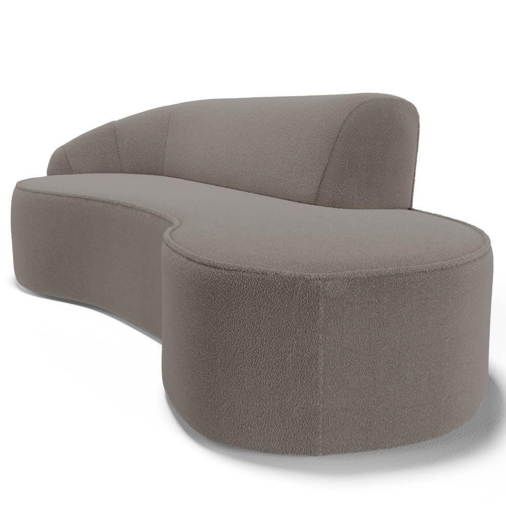 Sofá Living 3 Lugares 230cm Braço Esquerdo Mozart D06 Bouclê Bege Escuro - Mpozenato - 2