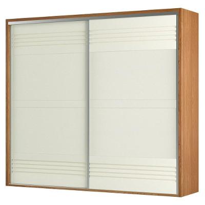 Guarda Roupa Casal 267cm 2 Portas De Correr 100% Mdf Tw603 Freijó/off White - Dalla Costa