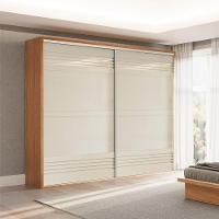 Guarda Roupa Casal 267cm 2 Portas De Correr 100% Mdf Tw603 Freijó/off White - Dalla Costa - 2